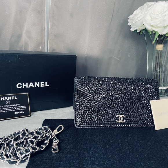 SOLD********AUTHENTIC Vintage Chanel custom Strass converted to (WOC) UPDATED - Picture 3 of 16